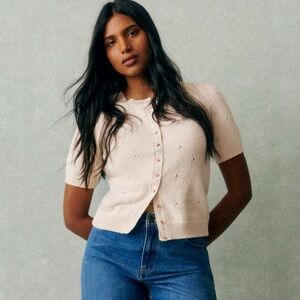 Sezane Kyle Cardigan Cream - Size XL